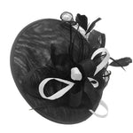 Caprilite Big Saucer Sinamay Black & White Mixed Colour Fascinator On Headband