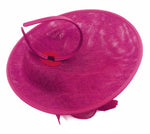 Caprilite Big Saucer Sinamay Fuchsia Hot Pink & White Mixed Colour Fascinator On Headband