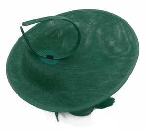 Caprilite Big Saucer Sinamay Green & Light Turquoise Mixed Colour Fascinator On Headband