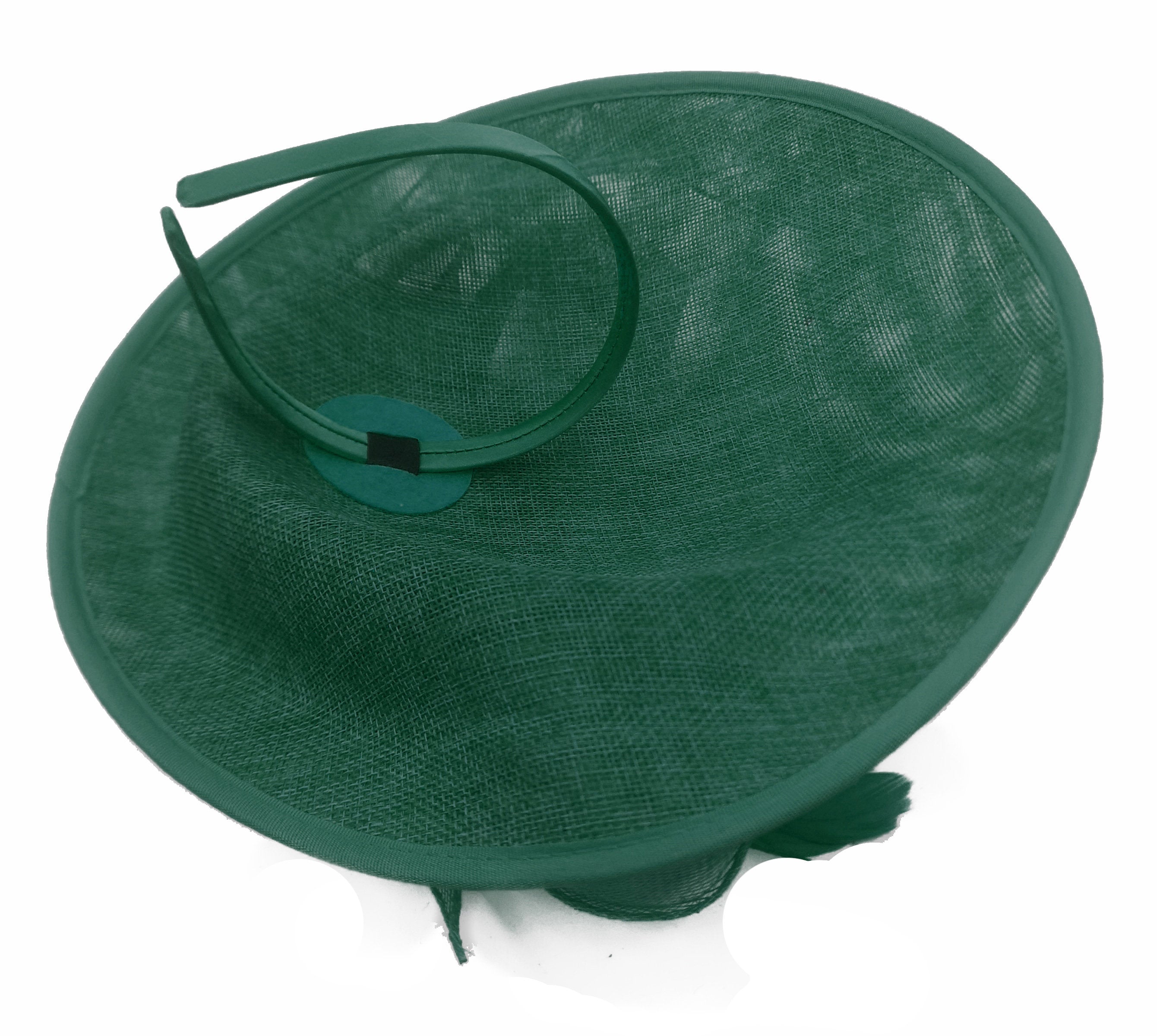 Caprilite Big Saucer Sinamay Green & Lavender Purple Mixed Colour Fascinator On Headband