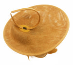 Caprilite Big Saucer Sinamay Gold Mustard & Cream Ivory Mixed Colour Fascinator On Headband
