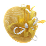 Caprilite Big Saucer Sinamay Yellow & White Mixed Colour Fascinator On Headband