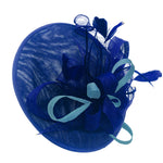 Caprilite Big Saucer Sinamay Royal Blue & Light Blue Mixed Colour Fascinator On Headband