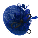 Caprilite Big Saucer Sinamay Royal Blue & Black Mixed Colour Fascinator On Headband