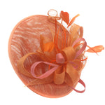 Caprilite Big Saucer Sinamay Orange & Peach Mixed Colour Fascinator On Headband