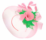 Caprilite Baby Pink and Grass Green on Headband Veil UK Wedding Ascot Races Hatinator