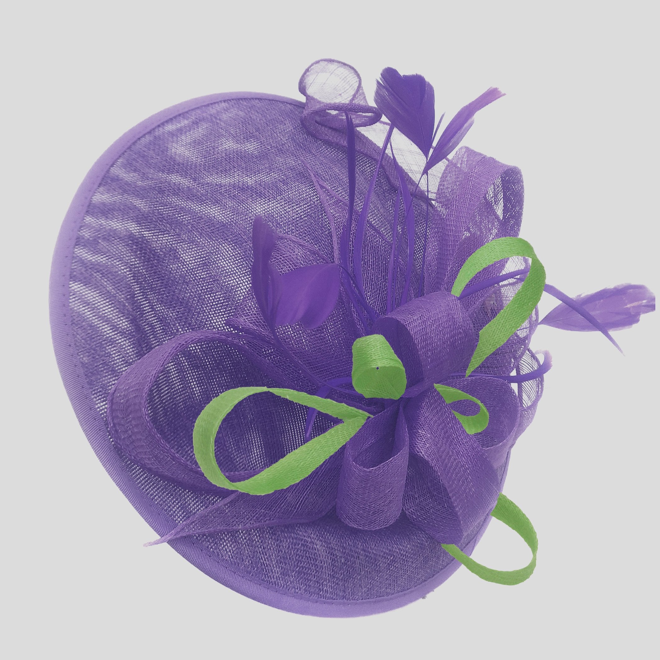 Purple Sinamay Flower Bow Hat