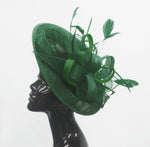 Caprilite Big Saucer Sinamay Green Mixed Colour Fascinator On Headband