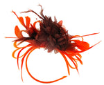 Caprilite Red Hoop & Burgundy Feathers Fascinator on Headband Ascot Wedding