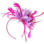 Caprilite Fuchsia Hot Pink and Lilac Purple Wedding Fascinator Headband Alice Band Ascot Races Loop Net