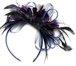 Caprilite Navy Blue & Dark Purple Fascinator on Headband