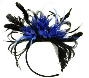 Caprilite Black Hoop & Royal Blue Fascinator on Headband