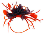 Caprilite Scarlet Red Hoop & Dark Purple Feathers Fascinator on Headband