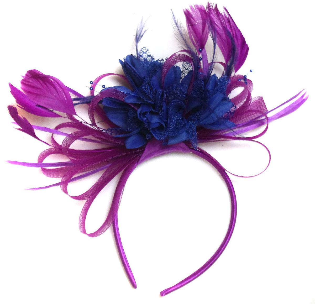 Caprilite UK Online | Caprilite Plum Magenta and Royal Blue Fascinator ...