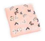 70cm x 70cm Peach Pink Butterfly Print Pattern Square Scarf Big Ladies Women Faux Silk Head Neck Thin Bag Charm