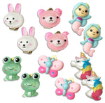 6 x Cute Kids Childrens Earrings Studs Gift Set - Clip On Unicorn Mermaid