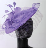 Caprilite Big Saucer Sinamay Birdcage Veil Fascinator On Headband Wedding Derby Ascot Races Ladies Hat