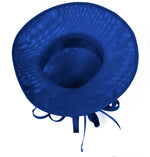 Royal Blue and Apricot Orange Large Queen Brim Hat Occasion Hatinator Fascinator Weddings Formal