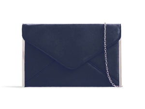 Caprilite Ladies Navy Blue Velvet Clutch Bag Handbag for Ascot Derby Races