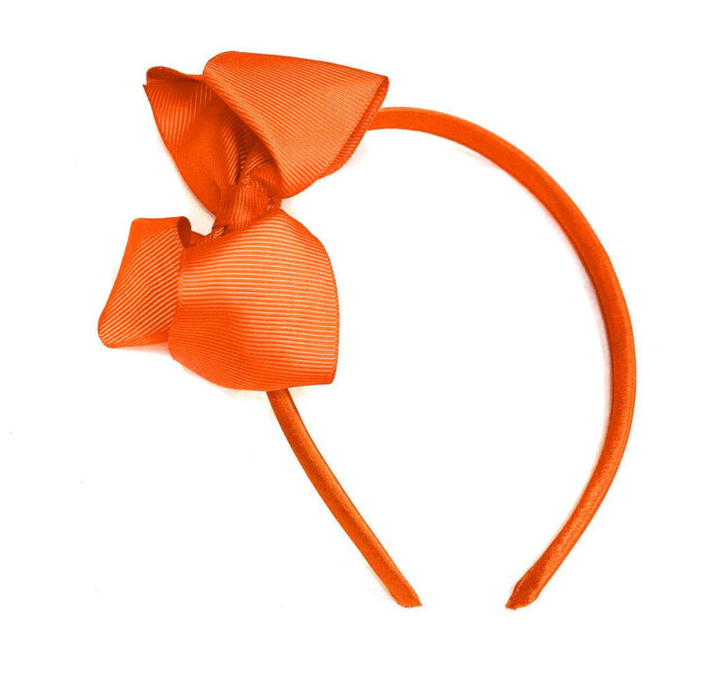 Orange Big Hair Bows for Adults Girls Children School on Headband