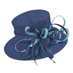 Navy Light Blue  Large Queen Brim Hat Occasion Hatinator Fascinator Weddings Formal