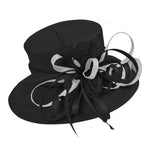Black and Silver Grey Large Queen Brim Hat Occasion Hatinator Fascinator Weddings Formal