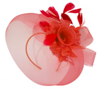 Scarlet red fascinator for weddings and races UK next