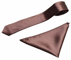 Mens Neck Tie and Pocket Square Handkerchief Set Hanky Wedding Skinny