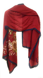 90x180cm Large Burgundy Ladies Womens Maxi Scarf Hijab Shawl Pashmina Faux Silk