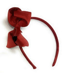 Burgundy Dark Red Big Hair Bows for Adults Girls Children School on Headband