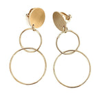 Women's Girls' Fashion Dangle Hoop CLIP ON Hoops Earrings Light Weight Copper - Vintage Gold