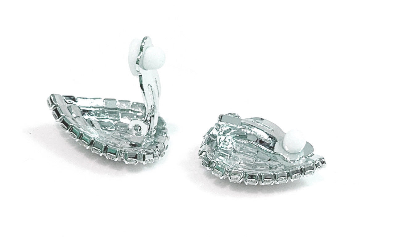 Classique Cristal Strass Diamante Larme CLIP SUR Boucles D'oreilles Goujons Femmes