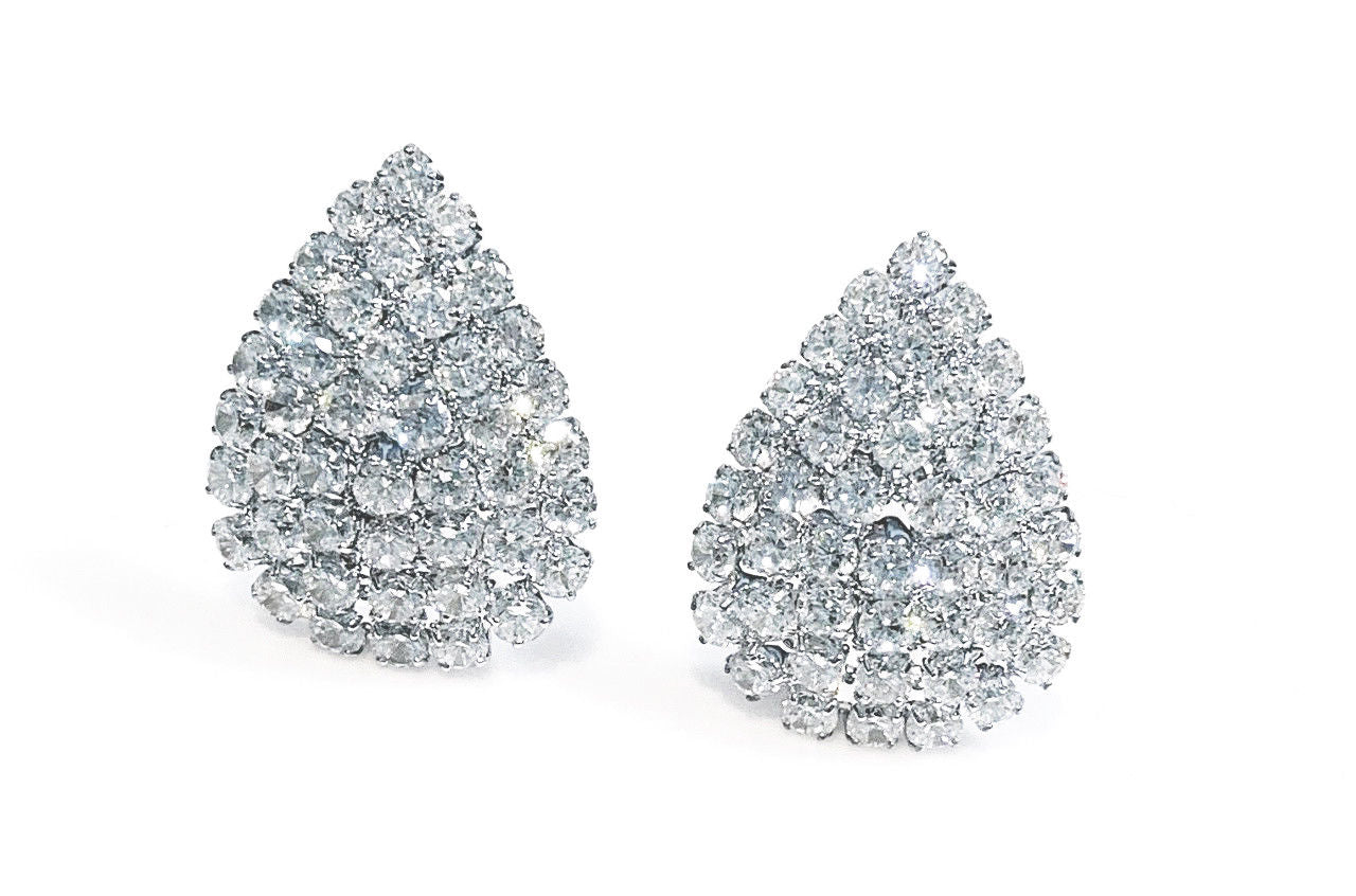 Classique Cristal Strass Diamante Larme CLIP SUR Boucles D'oreilles Goujons Femmes