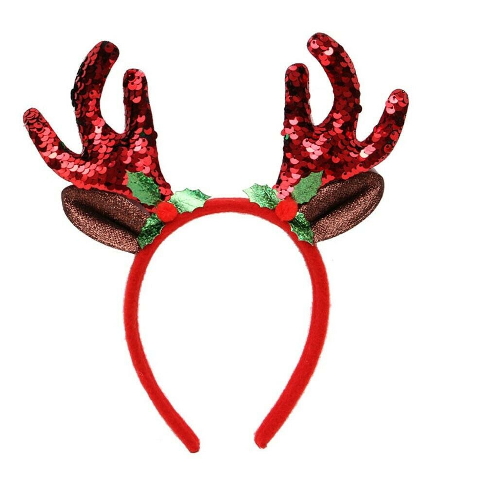 Reindeer Antler Headband Padded Sequin  Red shop online UK Rudolph costume