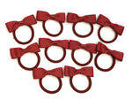 10 Girls Toddlers Hair Bow Elastic Bobbles Set - Primary School Colours - Burgundy