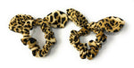Pair of Leopard Print Elastic Hair Scrunchie Elastic Band School Bows