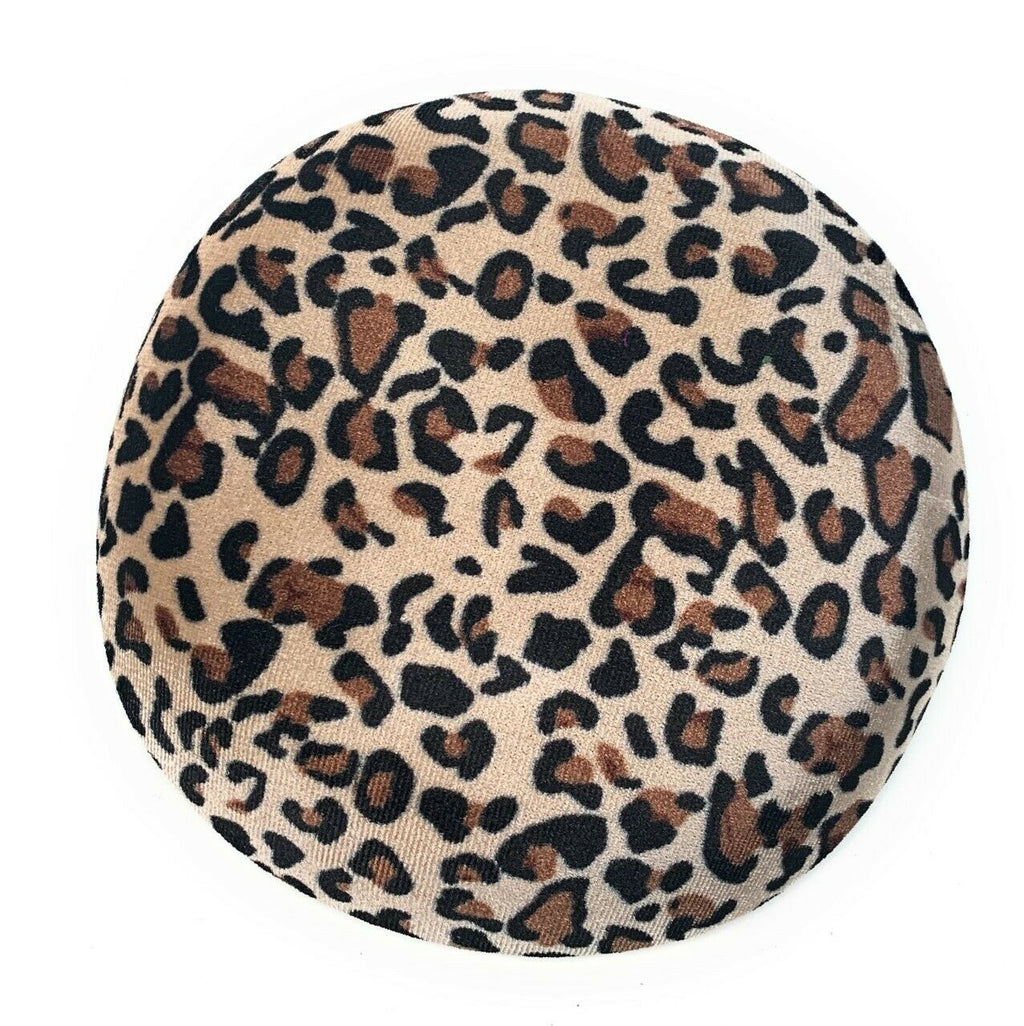 Chapeau de pilulier rond en feutre Sinamay imprimé léopard, fournitures de bricolage, vente en gros au royaume-uni