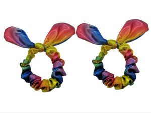 Pair of Rainbow  Elastic Hair Scrunchies Elastic Band School