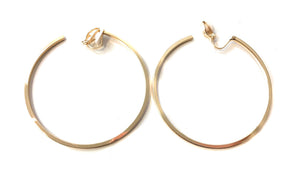 Caprilite UK Online 6cm Women's Fashion Hoop Gold CLIP ON Hoops