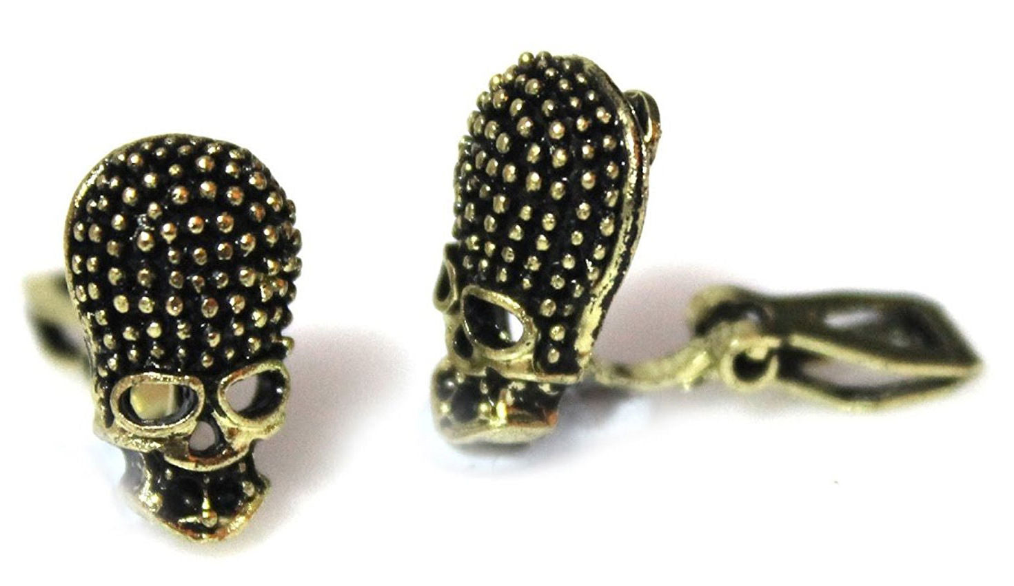 Bronze Skull Clipon Clip-on Earrings Womens Ladies Goth Kids Girls Caprilite UK Online Shop