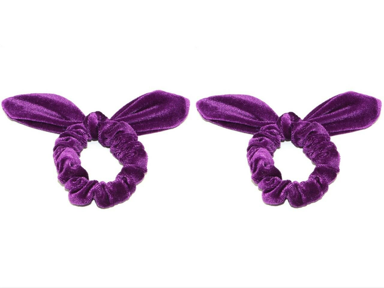 Luxe velours paire de chouchous élastiques violets bande élastique école