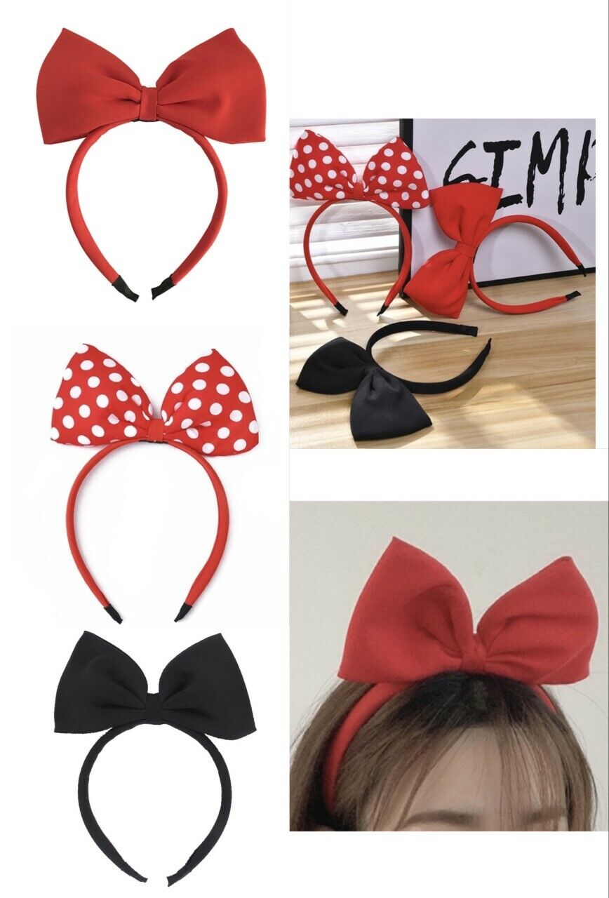 Super Cute Girls Ladies Large Bow Headband - Red