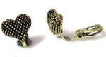 Bronze Heart Clipon Clip-on Earrings Womens Ladies Goth Kids Girls Caprilite UK Online Shop