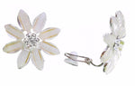 Cream Flower Clip-on  Stud Kids Womens Girls Earrings Bridal Crystal Caprilite UK Online Shop