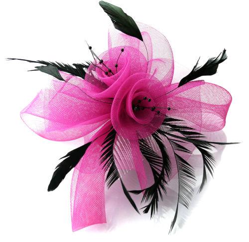 Fuchsia and Black The Butterfly Fascinator on CLIP or Headband