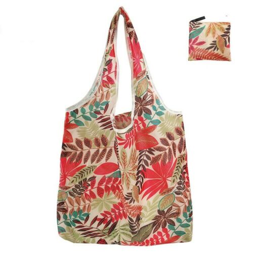 X Large Reusable Foldable Ladies Shopping Bag Eco Tote Handbag Fold Away Bag - Autumn Leaves