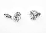 CLIP-ON Earrings Silver Crystal Round Cut Women Ladies Bridal