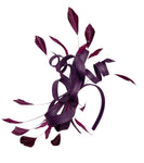 Swirl Plus Fascinator Plum on Headband