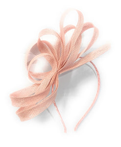 Caprilite Peach Pink Vegan Fascinator on Headband Wedding Sinamay Full Hoop Ladies Day Ascot Races